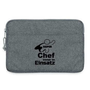 Super Chef Geschenk - Laptoptasche 13" - Grau meliert - Vorne