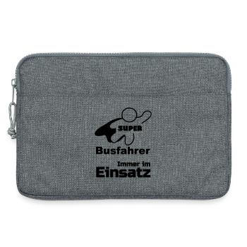 Super Busfahrer Bus, Verkehr, Beruf, Geschenk - Laptoptasche 13" - Grau meliert - Vorne