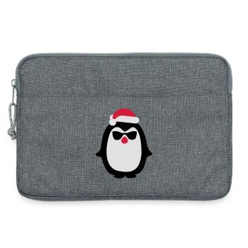 Santa penguin - Laptop bag 13" - heather grey - Front