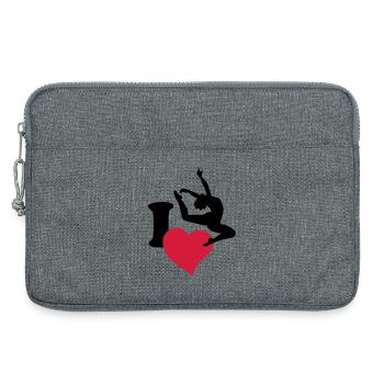 La fille sautant - Sacoche pour ordinateur portable 13 pouces - gris chiné - Devant