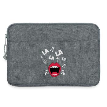 Fröhliches La La La La - Sing - Shirt - Laptoptasche 13" - Grau meliert - Vorne