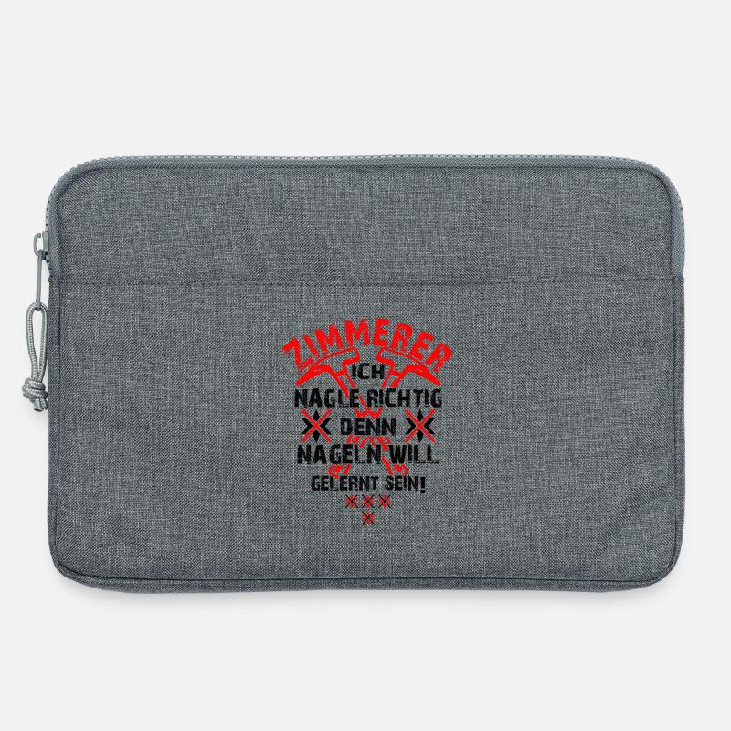 Zimmerer Hammer Baustelle Bauarbeiter - Laptoptasche 13" - Grau meliert