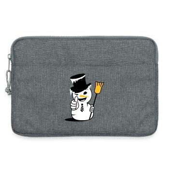 Un bonhomme de neige cool avec le pouce vers le haut - Sacoche pour ordinateur portable 13 pouces - gris chiné - Devant
