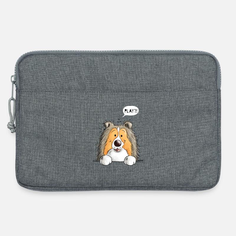 Sheltie denkt sich Play - Laptoptasche 13" - Grau meliert