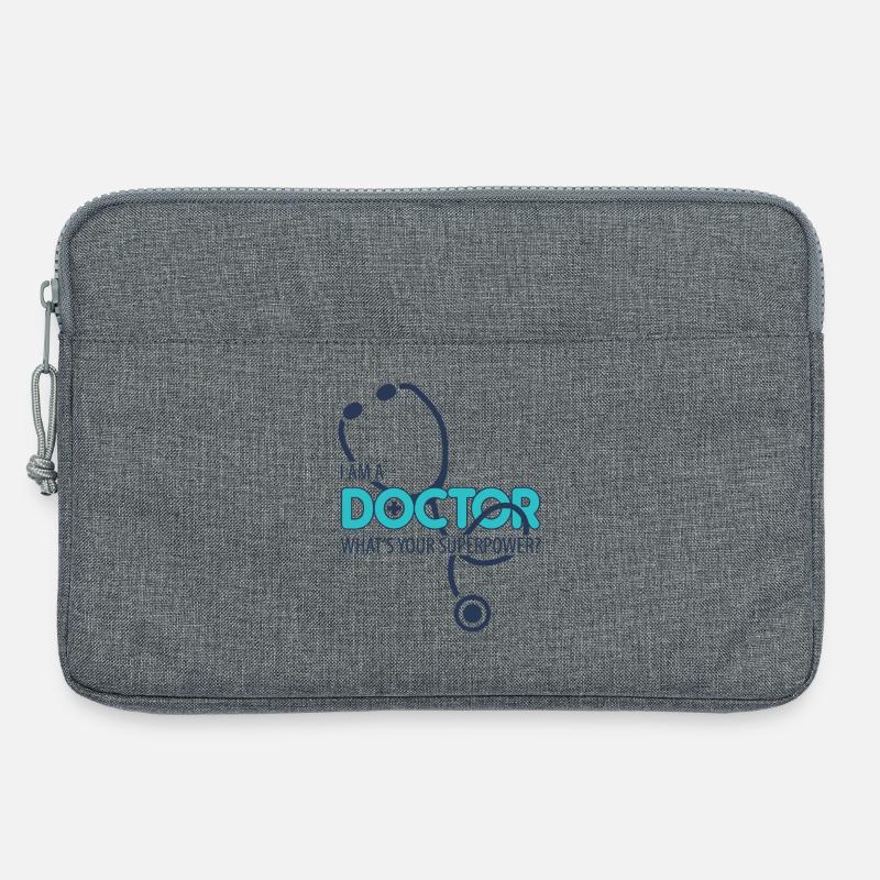 Ich bin ein Arzt - Laptoptasche 13" - Grau meliert