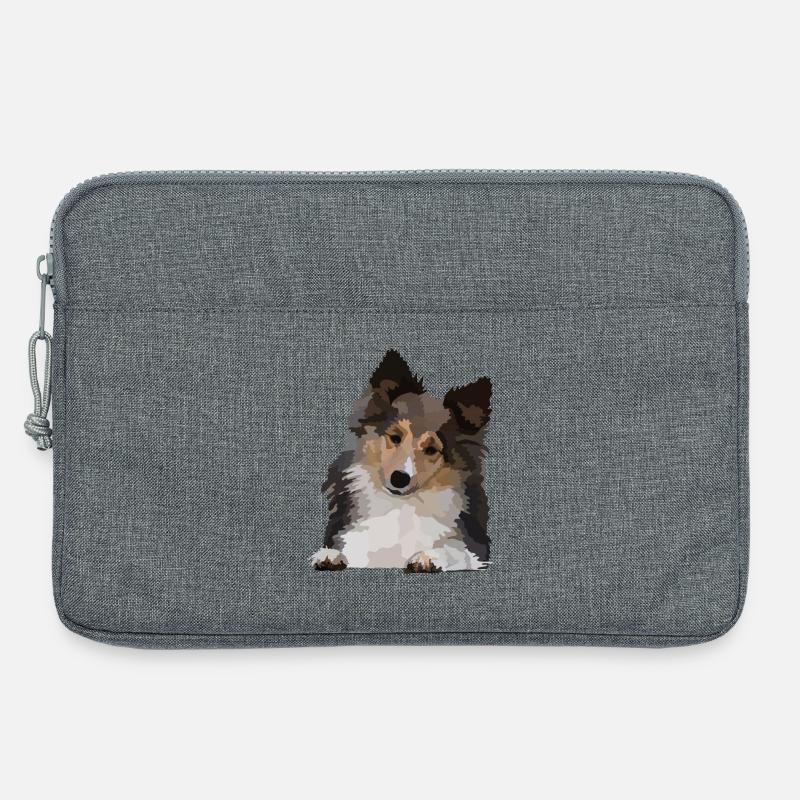 Dani, der Sheltie - Laptoptasche 13" - Grau meliert