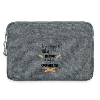 La vie c'est comme le pain - Sacoche pour ordinateur portable 13 pouces - gris chiné - Devant