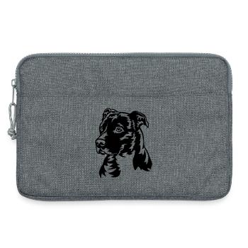American Staffordshire Terrier Head - Laptop bag 13" - heather grey - Front