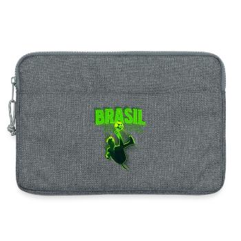 Coup de pied néon du Brésil - Sacoche pour ordinateur portable 13 pouces - gris chiné - Devant