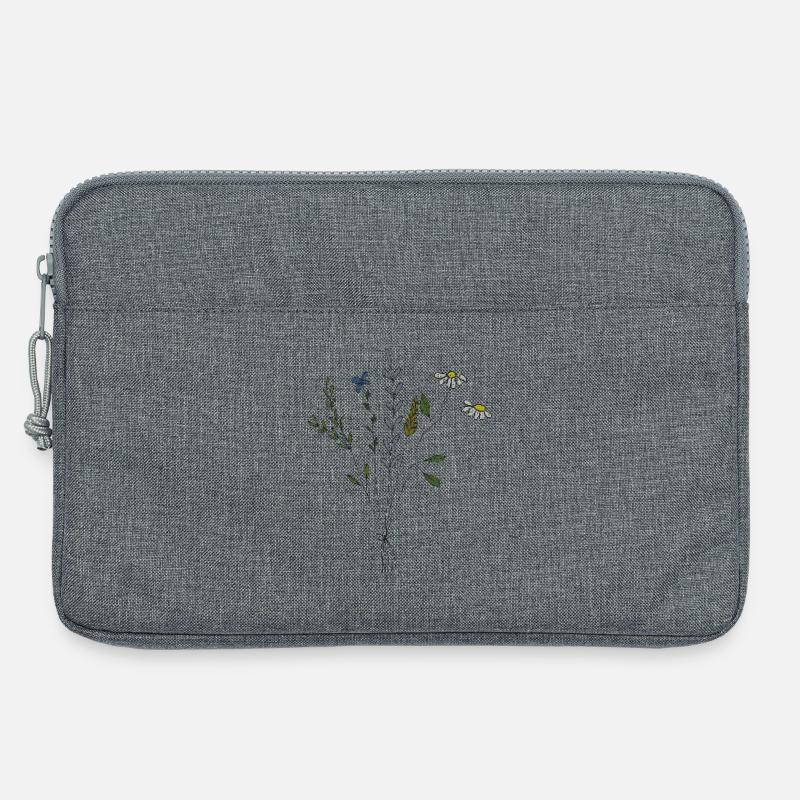 blumenwiese strauss gewebe - Laptoptasche 13" - Grau meliert