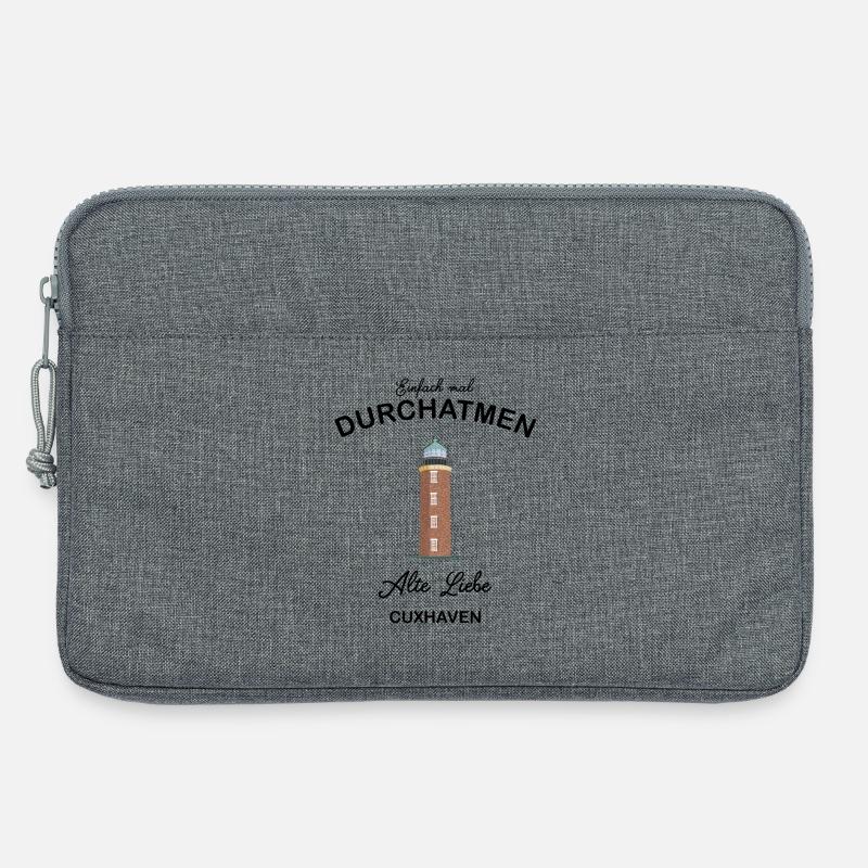 Cuxhaven, Hamburger Leuchtturm an der Alten Liebe - Laptoptasche 13" - Grau meliert