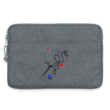 Sewing by hand brings love and joy - Laptop bag 13" - heather grey - Front