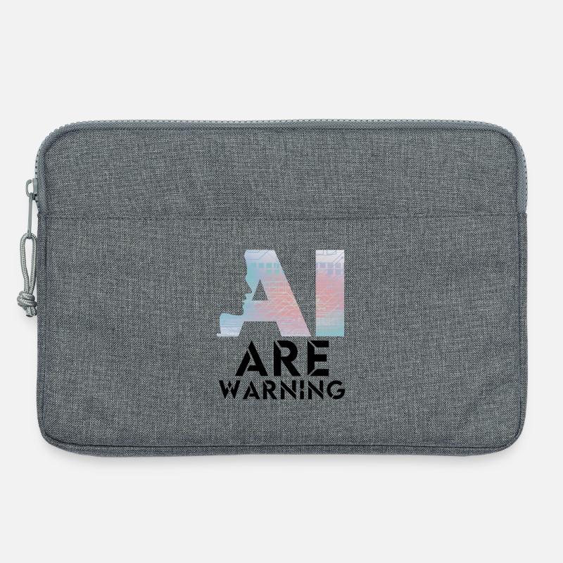 KI-Warnung Vorsicht künstliche Intelligenz - Laptoptasche 13" - Grau meliert