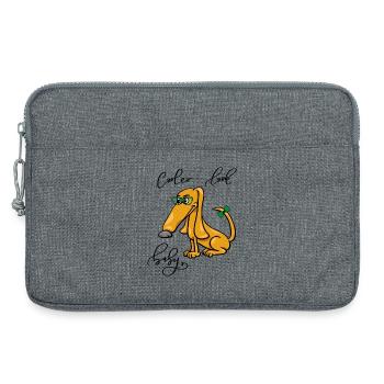 kleiner Hund mit Sonnenbrille, cooler look - Laptoptasche 13" - Grau meliert - Vorne