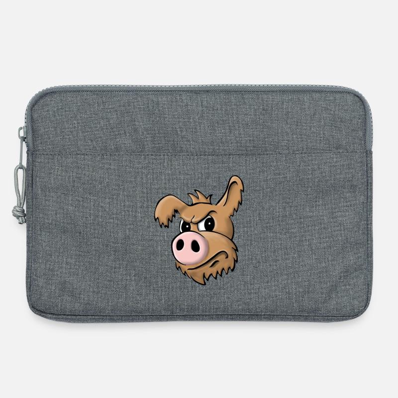 Schweinehund skeptisch - Laptoptasche 13" - Grau meliert