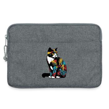 Chat - Sacoche pour ordinateur portable 13 pouces - gris chiné - Devant