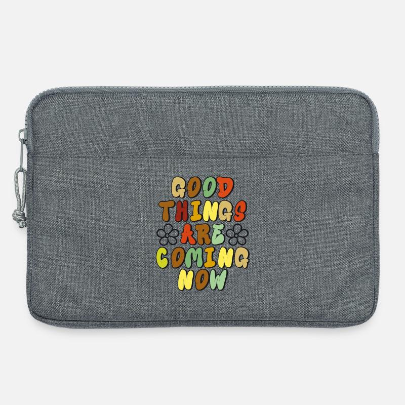 Good Things - Optimistisches Retro-Design - Laptoptasche 13" - Grau meliert