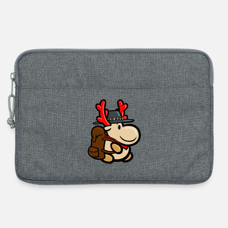 Reindeer Elmondo with backpack as a backpacker - Laptop bag 13" - heather grey