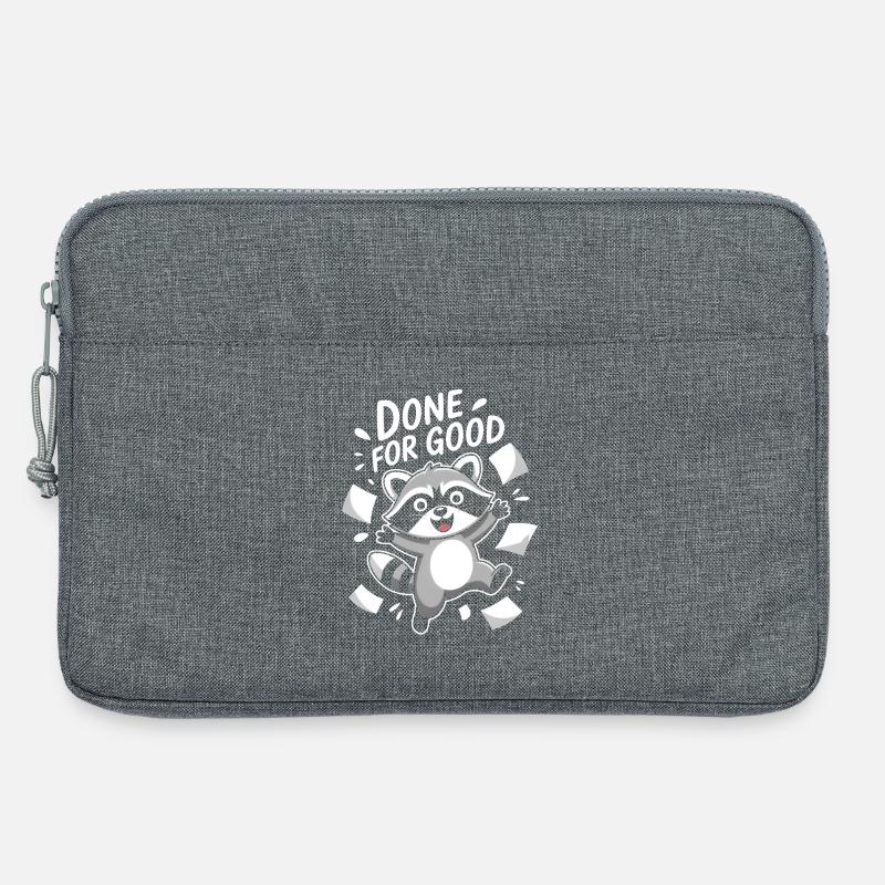 Fröhlicher Waschbär mit Motivationsbotschaft - Laptoptasche 13" - Grau meliert