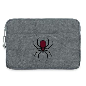 Araignée gothique inquiétante d’Halloween 3 - Sacoche pour ordinateur portable 13 pouces - gris chiné - Devant