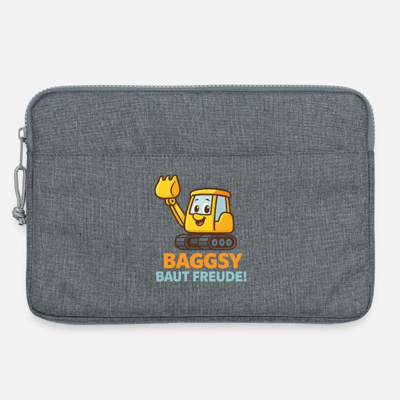 Bagger Mit Freundlichem Gesicht - Laptoptasche 13" - Grau meliert