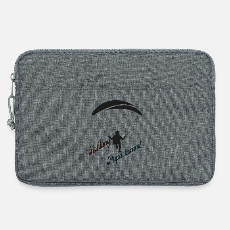 Papa Kommt mit Fallschirm - Laptoptasche 13" - Grau meliert