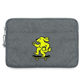 Chien patineur - Sacoche pour ordinateur portable 13 pouces - gris chiné - Devant