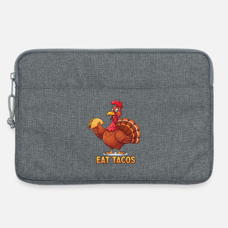 Eat Tacos Cartoon Turkey - Laptoptasche 13" - Grau meliert