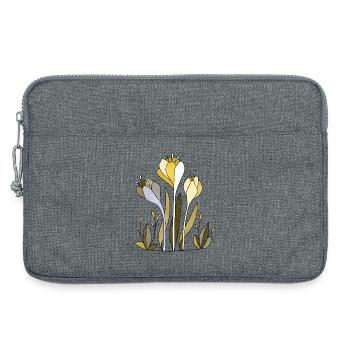 Fleur - Sacoche pour ordinateur portable 13 pouces - gris chiné - Devant