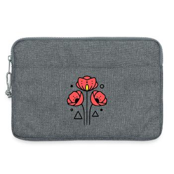 Poppy-Poppies-Minimalist-Line-Art-2 - Laptop bag 13" - heather grey - Front