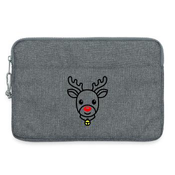 Süßes Rentier | Rudolph für Weihnachten - Laptoptasche 13" - Grau meliert - Vorne