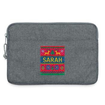Sarah Christmas Knit Doormat - Laptop bag 13" - heather grey - Front