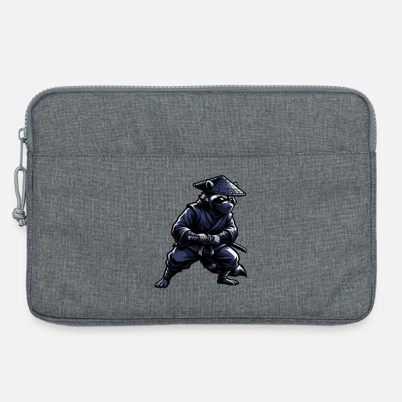 Ninja Waschbär mit Katana - Laptoptasche 13" - Grau meliert