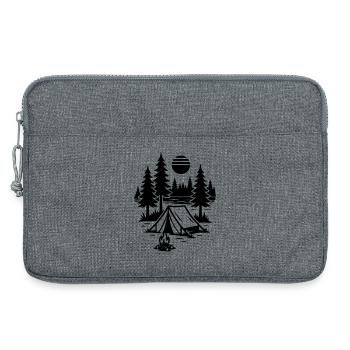 Tent Nature Campfire Camping - Laptop bag 13" - heather grey - Front