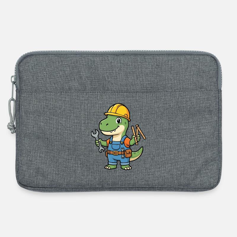 Dino construction worker with tools - Laptop bag 13" - heather grey