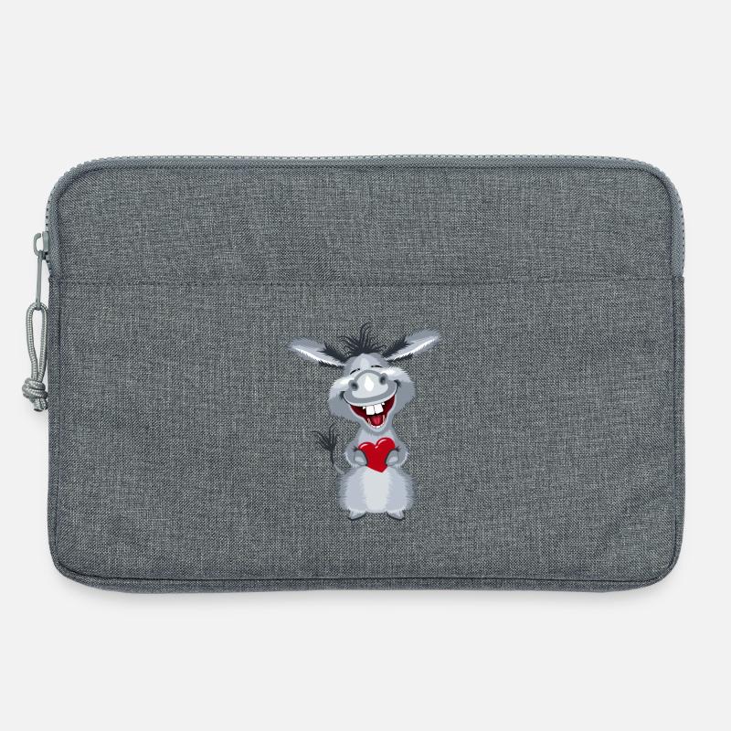 herz_esel1 - Laptoptasche 13" - Grau meliert