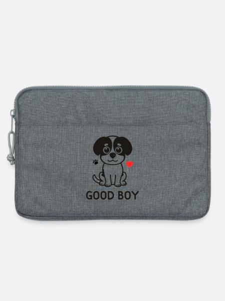 Good Boy – Cute Dog Motif - Laptop bag 13" - heather grey