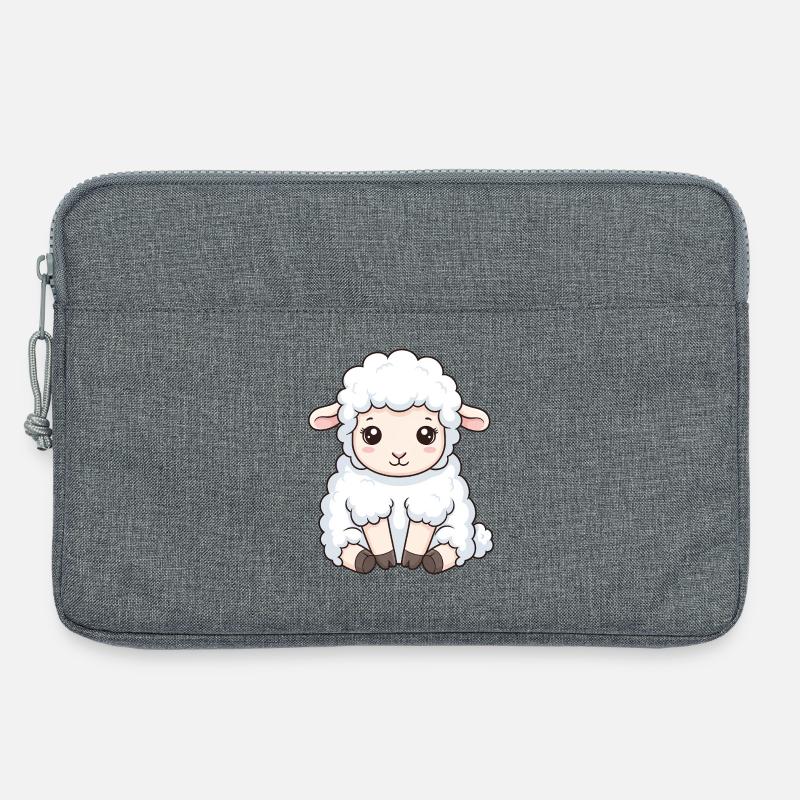 Kuschellamm Cartoon Stil - Laptoptasche 13" - Grau meliert
