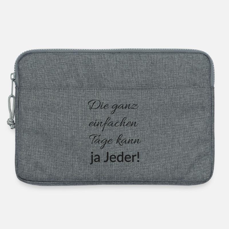 Die ganz einfachen Tage kann ja jeder - Laptoptasche 13" - Grau meliert