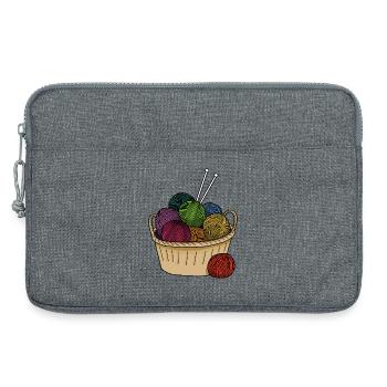 Tricoter des pelotes de laine colorées - Sacoche pour ordinateur portable 13 pouces - gris chiné - Devant