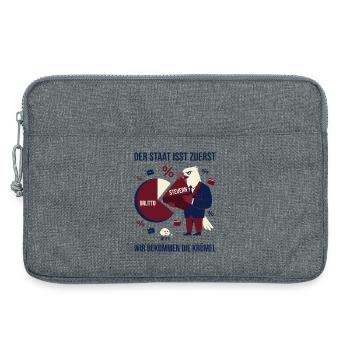 The state eats first - Laptop bag 13" - heather grey - Front