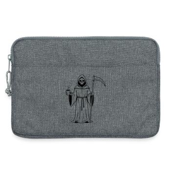 Sensenmann mit einer Tasse Kaffee - Laptoptasche 13" - Grau meliert - Vorne