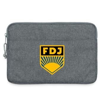 FDJ - Freie Deutsche Jugend Logo (dreifarbig) - Laptoptasche 13" - Grau meliert - Vorne