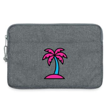 Neon Palme 90er Vaporwave - Laptoptasche 13" - Grau meliert - Vorne