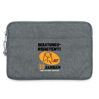 Comic Geburtstag 80 Jahre Happy Birthday - Laptoptasche 13" - Grau meliert - Vorne