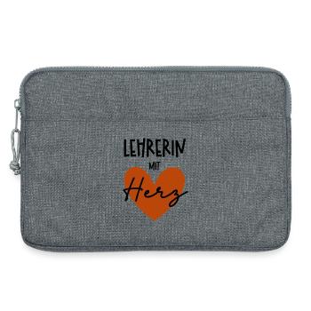 Lehrerin mit Herz - Laptoptasche 13" - Grau meliert - Vorne