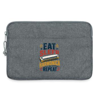 Harmonica d’instrument à répétition - Harmonica de musique - Sacoche pour ordinateur portable 13 pouces - gris chiné - Devant