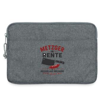 Metzger in Rente – Hackebeil & Wurst – Geschenk - Laptoptasche 13" - Grau meliert - Vorne
