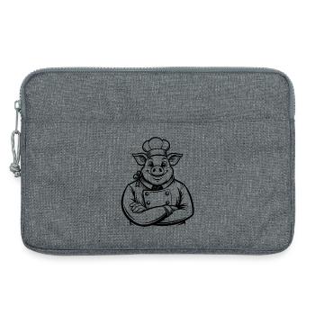 Chef Pig - Laptoptasche 13" - Grau meliert - Vorne