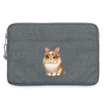 Lapin Tête de Lion - Sacoche pour ordinateur portable 13 pouces - gris chiné - Devant